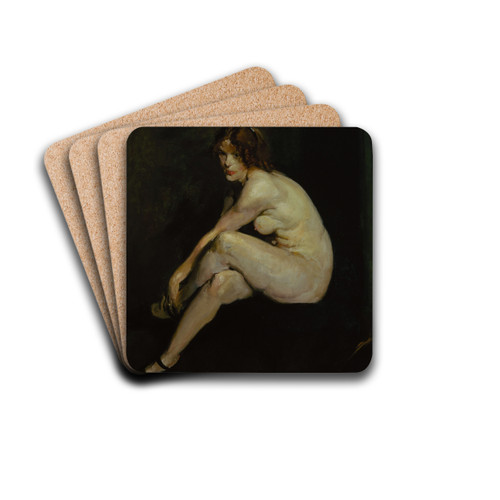 Nude Girl, Miss Leslie Hall by George Wesley Bellows Drink Coasters - set of 4