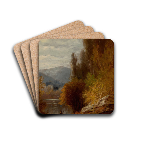 Hunter on the Path by Benjamin Champney Drink Coasters - set of 4
