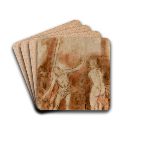 Cristo en el Limbo by Alonso Cano Drink Coasters - set of 4