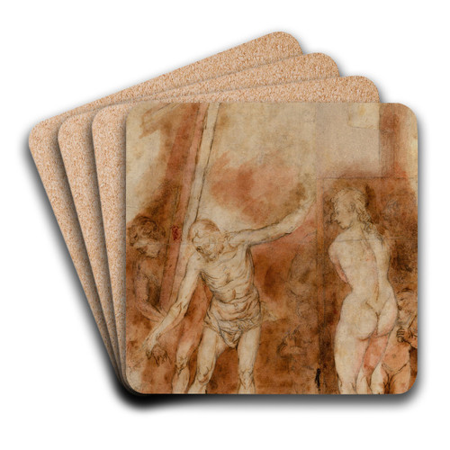Cristo en el Limbo by Alonso Cano Art Drink Coaster set
