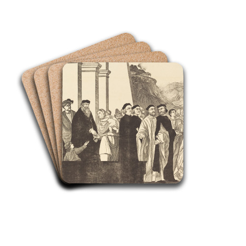 Presentation of the Virgin in the Temple (left plate) by John Baptist Jackson Drink Coasters - set of 4 Presentation of the Virgin in the Temple (left plate) by John Baptist Jackson Drink Coasters - set of 4