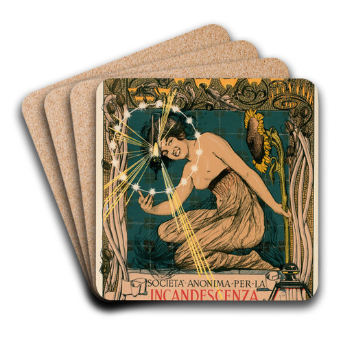 Incandescence Par Le Gaz, Systme Auer by Giovanni Mario Mataloni Art Drink Coaster set