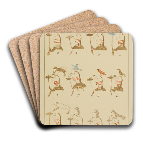 Oglala Sub-Chiefs by Garrick Mallery Art Drink Coaster set