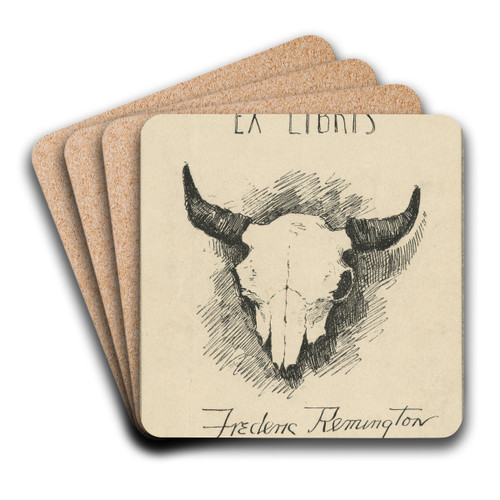 Bookplate of Frederic Remington by Frederic Remington Art Drink Coaster set