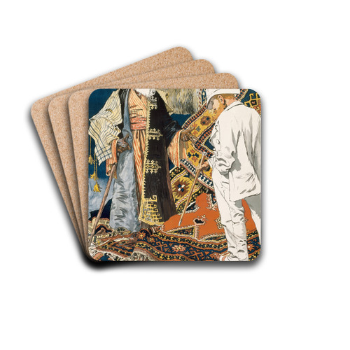A la Place Clichy by Eugne Grasset Drink Coasters - set of 4