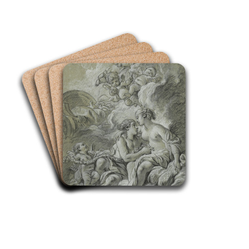 Venus appuyee sur son cher Adonis ... by Franois Boucher Drink Coasters - set of 4