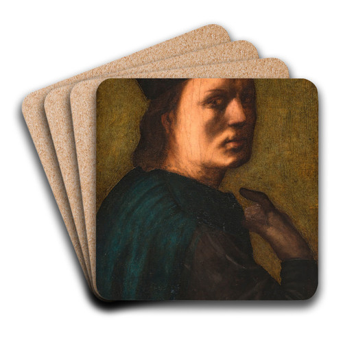 Portrait Of A Man by Franciabigio Art Drink Coaster set