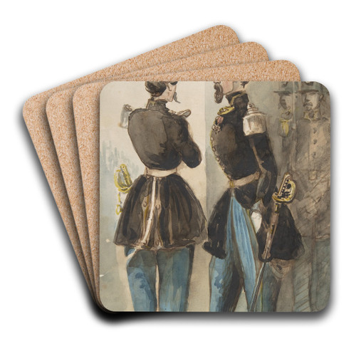 Officers of the Guard by Constantin Guys Art Drink Coaster set