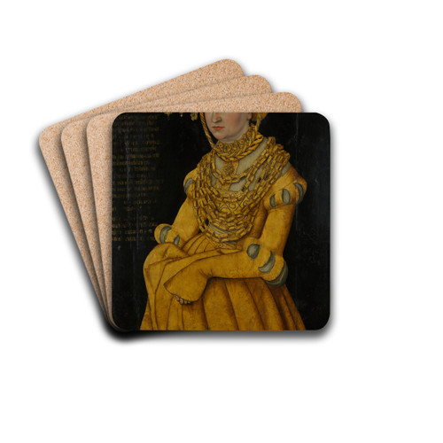 Portrait of the Duchess Catherine by Lucas Cranach the Elder Drink Coasters - set of 4