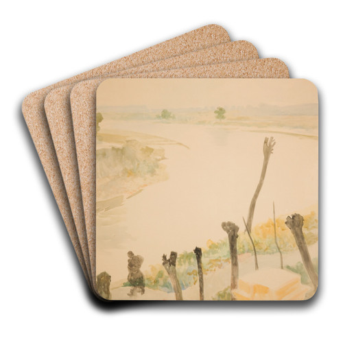 Landscape from the Vistula by Jacek Malczewski Art Drink Coaster set