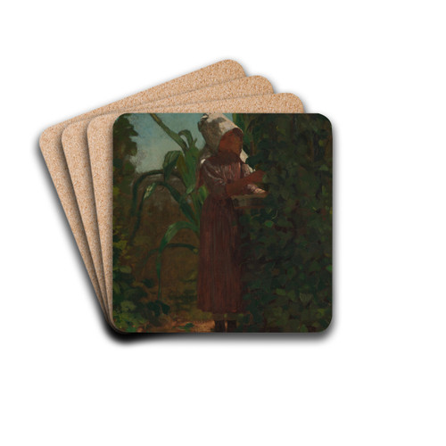 The Bean Picker by Winslow Homer Drink Coasters - set of 4 The Bean Picker by Winslow Homer Drink Coasters - set of 4