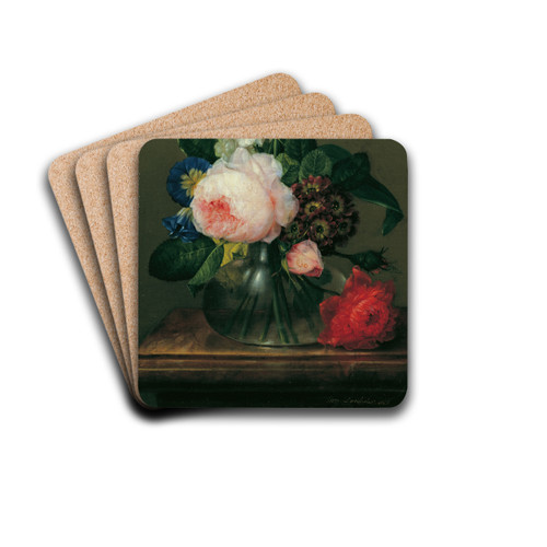 Kleines Blumenstillleben by Johann Baptist Drechsler Drink Coasters - set of 4