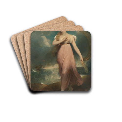 Portrait of a woman as Miranda, said to be Miss Gibbon by Sir Thomas Lawrence Drink Coasters - set of 4