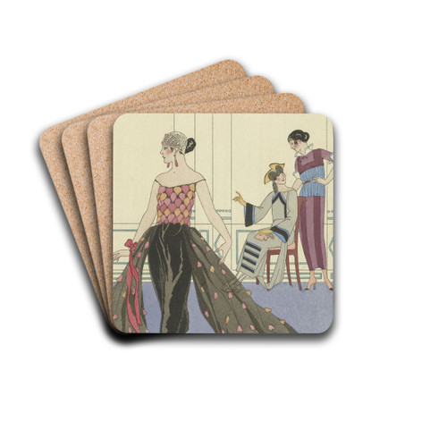 La Toilette Dlicieuse by George Barbier Drink Coasters - set of 4