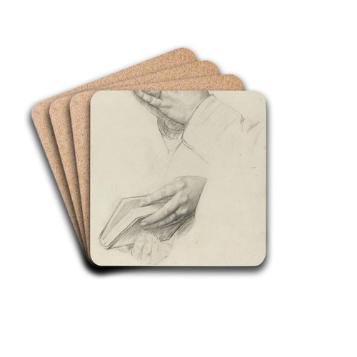 Two Studies of Hands by Alphonse Legros Drink Coasters - set of 4