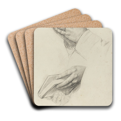 Two Studies of Hands by Alphonse Legros Art Drink Coaster set