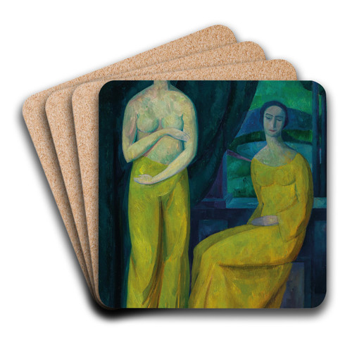Zwei Frauen in einem Raum by Maximilian Reinitz Art Drink Coaster set