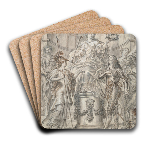 Design for a Frontispiece by Justus van Egmont Art Drink Coaster set