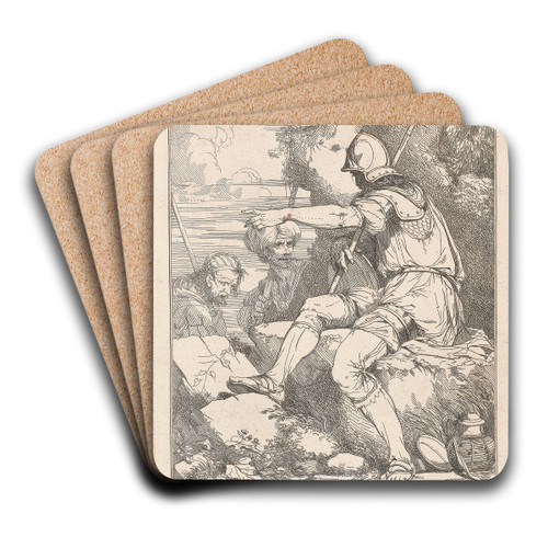 Banditti taking his post by John Hamilton Mortimer Art Drink Coaster set