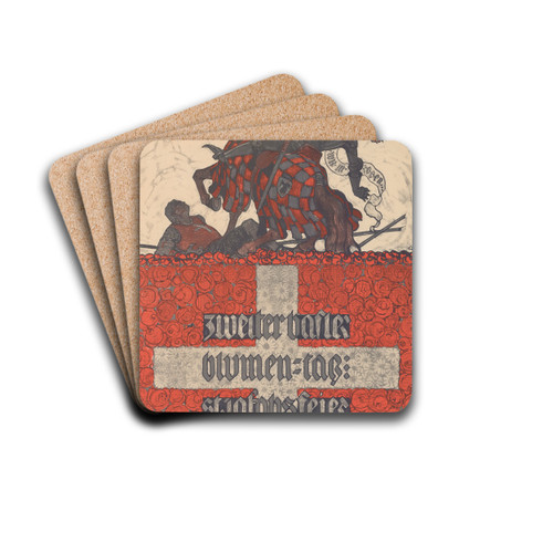 Zweiter Basler Blumen-Tag  St. Jakobsfeier 1911 by Burkhard Mangold Drink Coasters - set of 4