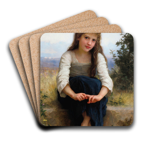 Rverie by William Bouguereau Art Drink Coaster set