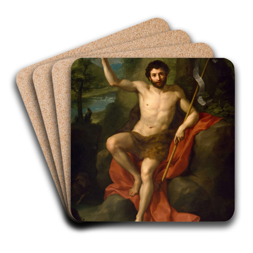 Saint John the Baptist Preaching in the Wilderness by Anton Raphael Mengs Art Drink Coaster set