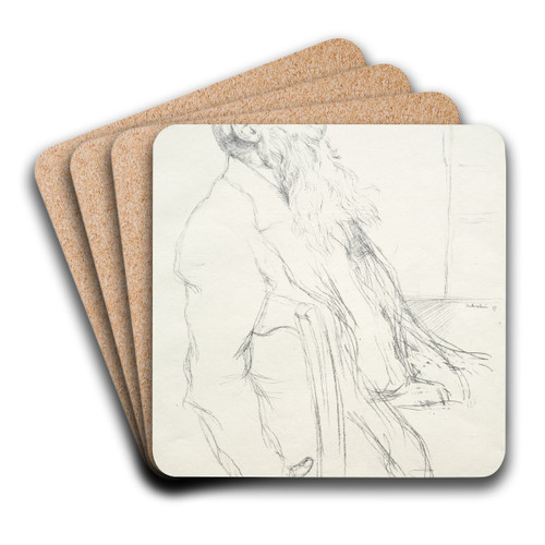 Auguste Rodin by William Rothenstein Art Drink Coaster set