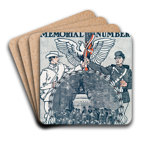 Collier's, Memorial Number by Edward Penfield Art Drink Coaster set Collier's, Memorial Number by Edward Penfield Art Drink Coaster set