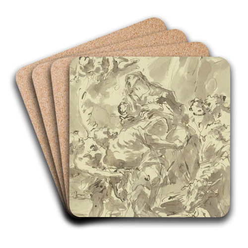 Flight to Egypt by Gaspare Diziani Art Drink Coaster set