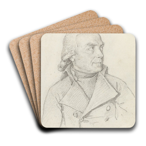 Vincenzio Piombi by Jean Baptiste Joseph Wicar Art Drink Coaster set