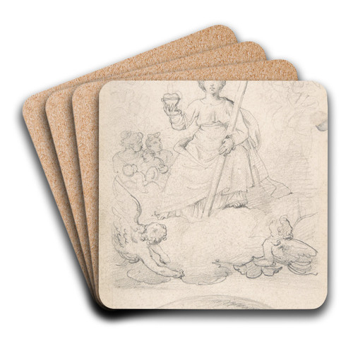 The Virgin of the Sacred Heart by Thodore Gricault Art Drink Coaster set