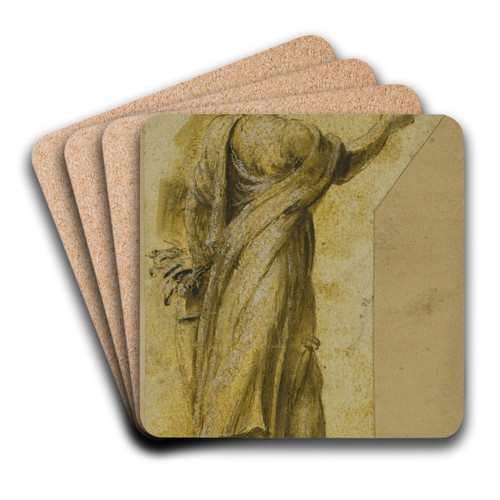 Standing Woman with Laurel Wreath by Biagio Pupini Art Drink Coaster set