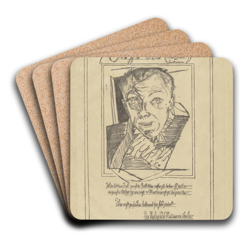 Self-Portrait by Max Beckmann Art Drink Coaster set