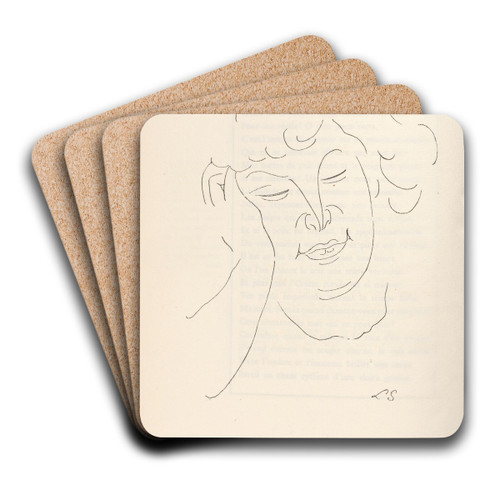 La Femme au Prisme by Lon Spilliaert Art Drink Coaster set La Femme au Prisme by Lon Spilliaert Art Drink Coaster set