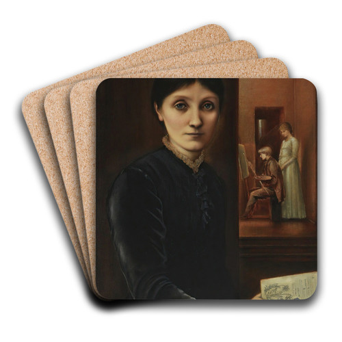 Portrait of Georgiana Burne-Jones by Sir Edward Coley Burne-Jones Art Drink Coaster set