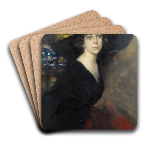 Portrait de femme by Ambrogio Antonio Alciati Art Drink Coaster set