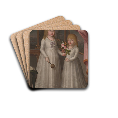 The Daughters of Governor Ramn de Castro by Jos Campeche y Jordn Drink Coasters - set of 4