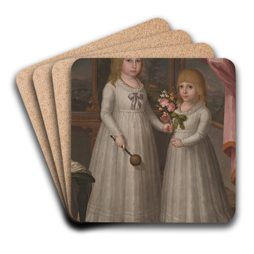 The Daughters of Governor Ramn de Castro by Jos Campeche y Jordn Art Drink Coaster set