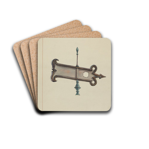 Weather Vane by Ernest A. Towers, Jr. Drink Coasters - set of 4