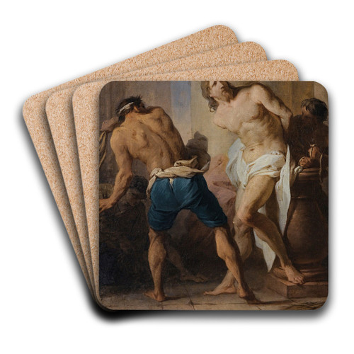 The Flagellation Of Christ by Pierre Subleyras Art Drink Coaster set