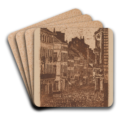 The Music in the rue de Flandre, Ostend by James Ensor Art Drink Coaster set