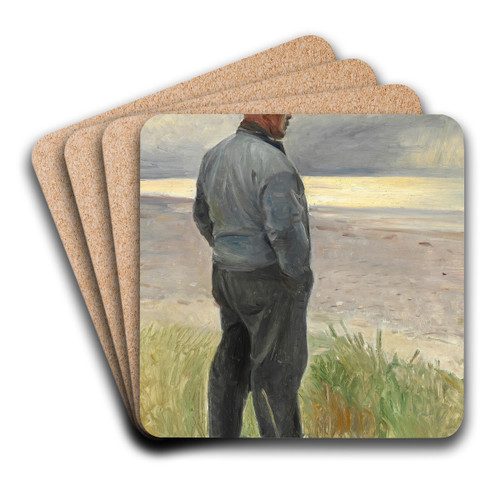Fisker ser ud over havet by Michael Ancher Art Drink Coaster set