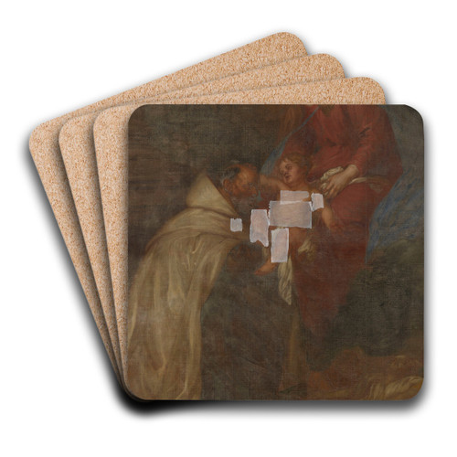 Madonna Appears to Saint Simon Stock by Lucas Franchoys the Younger Art Drink Coaster set