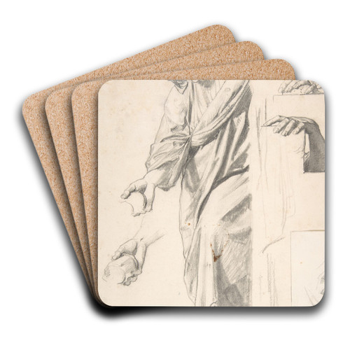 Standing Draped Female Figure by Henri Lehmann Art Drink Coaster set