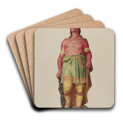 Cigar Store Indian by Robert W.R. Taylor Art Drink Coaster set