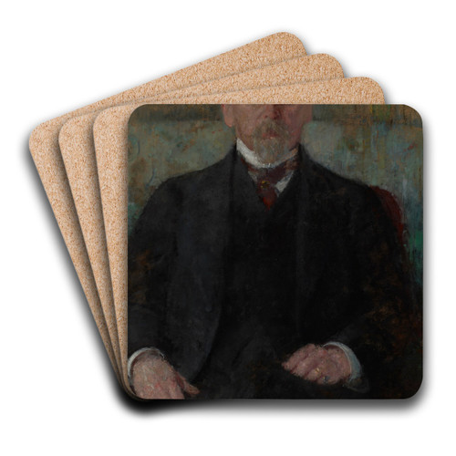 Portrait of Henryk Sienkiewicz by Olga Boznanska Art Drink Coaster set