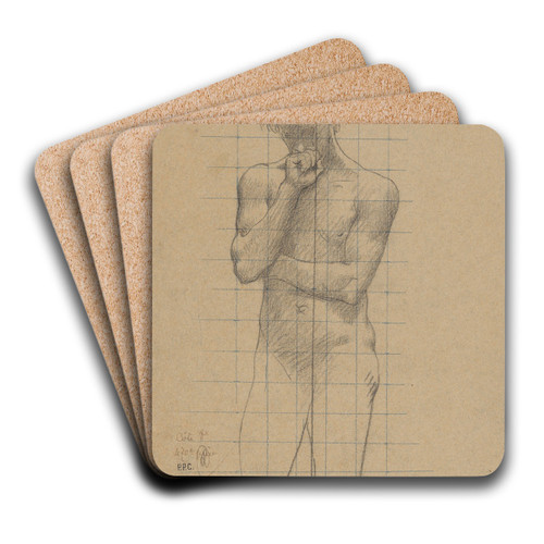 Study for Geometry in 'The Sorbonne' by Pierre Puvis de Chavannes Art Drink Coaster set