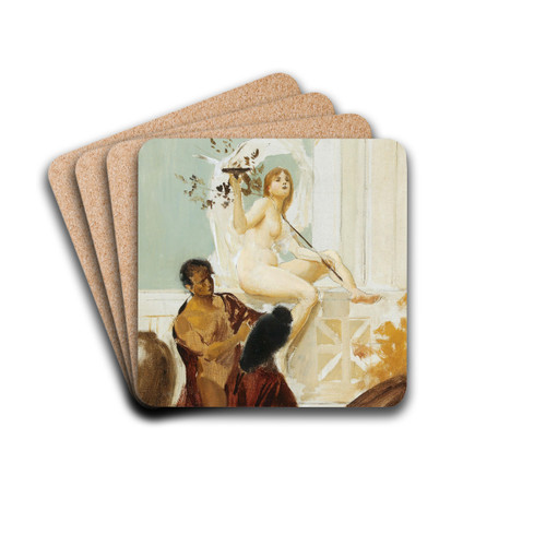 Allegorie by Eduard Veith Drink Coasters - set of 4