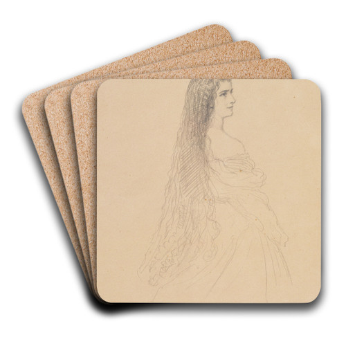 Kaiserin Elisabeth von sterreich by Franz Xaver Winterhalter Art Drink Coaster set