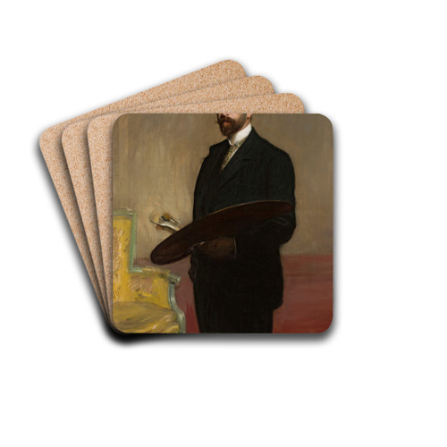 Self-portrait with palette by Teodor Axentowicz Drink Coasters - set of 4